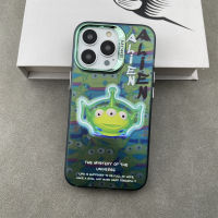 cartoon Toy Story green electroplating hot silver Phone Case For iPhone 15 Pro Max 14 ProMax 13 12 12Pro 11 Shockproof Phone soft border hard case Mobile phone protective case