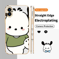 Pochacco ฝาครอบหลัง TPU ป้องกันกล้องลายปิคกีตาร์เคสโทรศัพท์เคลือบสี่เหลี่ยมไม่มีอะไร Phone1