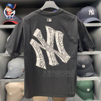 MBL แขนสั้น2023ฤดูร้อนใหม่ NY Yankees ครึ่งแขนเสื้อยืดที่เหมาะกับชายและหญิงน้ำขึ้นน้ำลง Ins