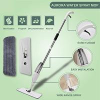 Aurora Water Spray Mop ม็อบถูพื้นใช้งานง่าย และพกพา หัวม็อบหมุนได้ 360° เหมาะสำหรับการทำความสะอาดซอกมุมที่ลึก แคบ พร้อมส่ง