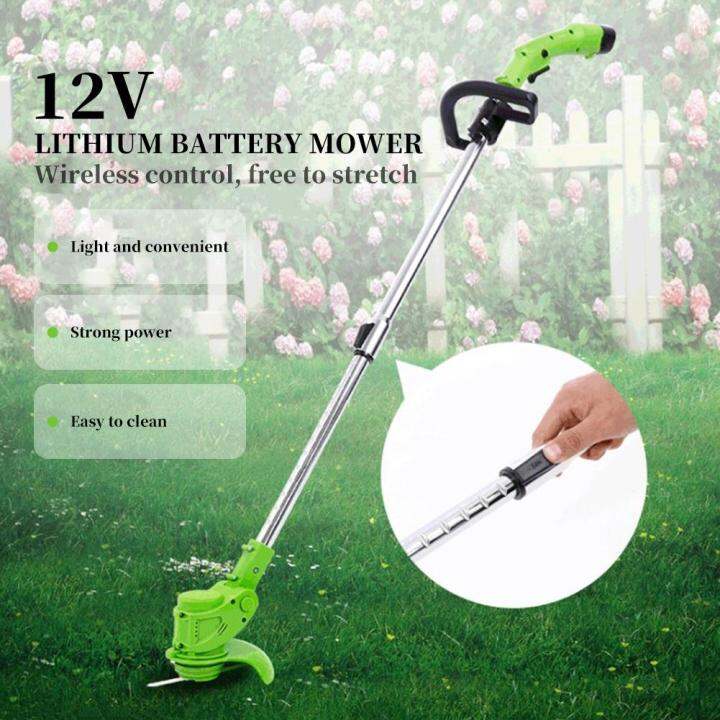 {SGS} 12V Electric Lawn Mower Rechargeable Grass Cutter Trimmer ...