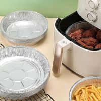 10pcs Oil-Proof Aluminum Foil Tin Box Air Fryer Disposable Liner Non-Stick Steaming Basket BBQ Drip Pan Tray Kitchen Baking Tool Baking Trays  Pans