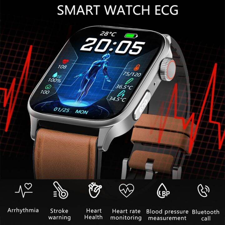 2023นาฬิกาอัจฉริยะใหม่วัดระดับน้ำตาลในเลือด-ecg-ppg-จอ-hd-โทรผ่านบลูทูธสมาร์ทวอท์ช