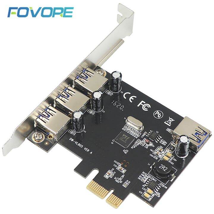4 Ports USB 3 to PCIe Card PCI Express x1 USB 3.0 Expansion Card 5Gbps