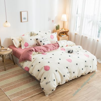 Cute Cartoon Print Duvet Cover 220x240 Lovely Pattern Adults Kids Quilt Cover AB Double-sided Comforter Covers No Pillow Cases