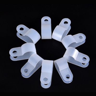 100pcs 3.3mm white wire clip insulation card U type wire clip fixed plastic clip wiring fixed Cable clips