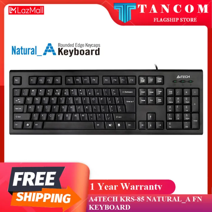 A4tech KRS-85 Natural A FN USB Keyboard (Black) | Lazada PH