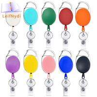 LEIFNYDI 10สี ออฟฟิศสำหรับทำงาน เชือกเส้นเล็ก กล้องส่องทางไกลส่องทางไกล บัตรประชาชน ID ป้ายชื่อแท็กชื่อ ที่ใส่บัตร หัวเข็มขัดดึงง่าย คลิปม้วนป้าย พวงกุญแจ carabiner