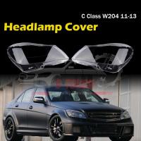 ฝาครอบเลนส์ไฟหน้า งานแท้มีตราเบนซ์ แบบใส สําหรับ Mercedes-Benz C-Class W204 C180 C200 C260 2011-2013