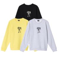 STUSSY 777 เสื้อกันหนาวขนแกะ Warrior Stickman Warrior สําหรับผู้ชายและผู้หญิง