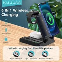 KUULAA 6 in 1 Wireless Charger Stand for iPhone13/13Pro 15W Qi Fast Wireless Charging Compatible for Huawei Compatible for Xiaomi Compatible for Oppo Compatible for Samsung Compatible for various of iP