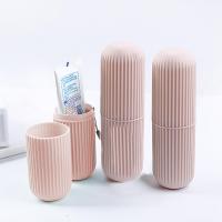 Elek Portable Mug Wheat Straw Toothbrush Case Cover Toothpaste Holder Storage Orangizer Box Cup