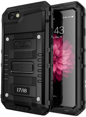 Marrkey iPhone SE 2020 Case,Military Grade IP68 Waterproof Dustproof Shockproof Full Body Sealed Underwater Case with Built-in Screen Protector Heavy Duty Metal Rugged Case for iPhone 7/8 (Waterproof Black)