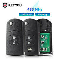 KEYYOU ชิป SKE126-014D63 315313.8433Mhz Flip Remote Car Key สำหรับ Mazda 3 5 6 CX-7 CX-9 MX-5 Miata