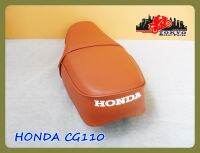 HONDA CG110 DOUBLE SEAT COMPLETE "BROWN" with "RED" STITCHING // เบาะ เบาะรถมอเตอร์ไซค์ HONDA CG110 สีน้ำตาล ผ้าเรียบ เดินด้ายแดง สินค้าคุณภาพดี