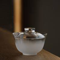 LUWU แก้วทนความร้อน Gaiwan แก้วใส Tureen Kung Fu Teaware 180มล.