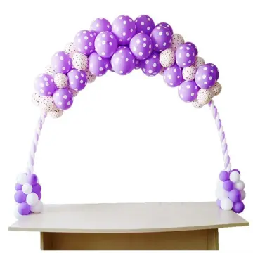 2 Sets Balloon Column Stand Kits 8.4ft Height Balloon Arch Stand Kit with 2  Base Stand 8 Pole 4 Flower Clip Reusable Balloon Tower Decorations for