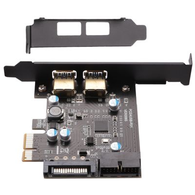 PCI-E 1X to USB 3.2 Gen1 USB3.2 Type-C Front Adapter Card 2 Ports (Type C+ Type A) Expansion Card Expansion Card