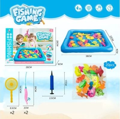 เกมตกปลา Fishing Game Magnet Fishing Toy ของเล่นตกปลาแม่เหล็ก เป่าลมใส่น้ำได้จริง