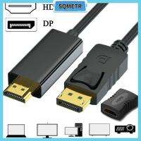 SQMETR 3/6/10FT DP ไปยังหัวแปลงสัญญาณ HDMI ขั้วต่อคู่หัวแปลงสัญญาณ HDMI ปลั๊กแอนด์เพลย์4K 30Hz ชุบทอง HDMI เป็นจอคอมพิวเตอร์หัวแปลงสัญญาณ HDMI โปรเจคเตอร์ทีวีแล็ปท็อป