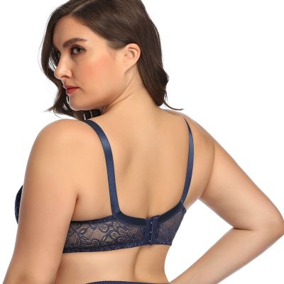 Parifairy Womens Large Cup DD E FUnlined Full Cup Lace s Plus Size 75-100 Floral Soutien Gorge Underwired lett