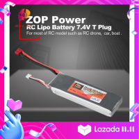 Ultrarich ZOP กำลัง7.4V 5000MAh 40C 2S 1P Lipo B Attery T Plug สำหรับโดรนอาร์ซีรถเรือ