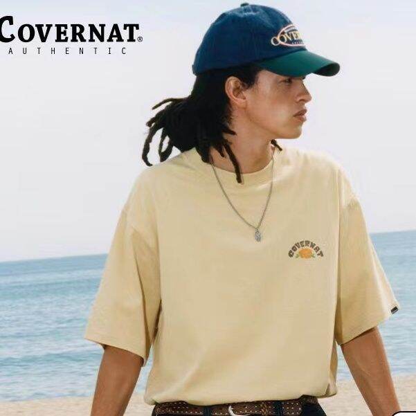 100-cotton-covernat-เสื้อยืดแขนสั้น-คอกลม-พิมพ์ลายตัวอักษร-เรียบง่าย-สําหรับผู้ชาย-และผู้หญิง