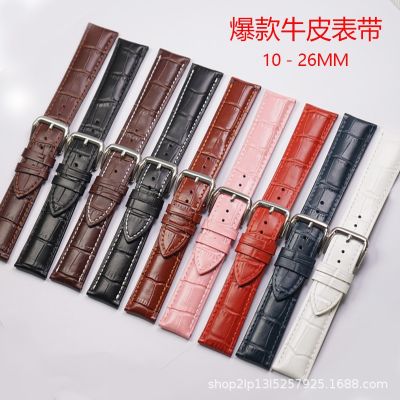 【Hot Sale】 Classic top layer cowhide strap waterproof leather watch full size chain pin buckle spot factory direct