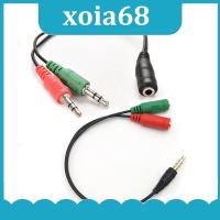 xoia68 Shop 20cm 3.5mm Headphone Microphone male Jack to female 2 female to male Cable Headset Adapter Y Splitter Audio  for Laptop Earphone