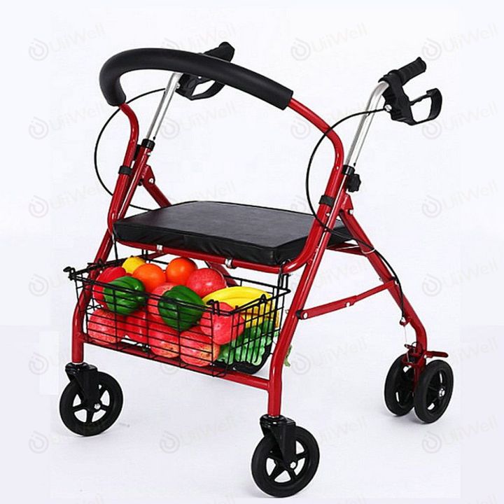 7-7-rollator-3in1-สีแดง-วีลแชร์-โรลาเตอร์-รถเข็นหัดเดิน-อลูมิเนียม-ล้อ8นิ้ว-เข็นเองได้มีคนเข็นให้ก็ดี-dy049151l-r-เดินช่วยเหลือรถเข็นเดินช่วยเหลือผู้สูงอายุรถเข็นเดินผู้สูงอายุรถเข็นคนพิการพับรถเข็นคน