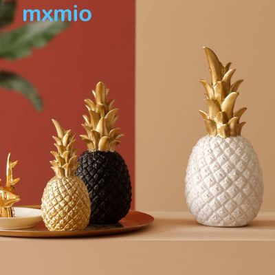 （A SHACK）⊙◑ MXMIO S/M/L Ornaments Creative Decoration Desk Miniatures Luxury Resin Pineapple 3 Colors Handmade Home Decor