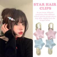 INS Style Transparent Double Star Girl Heart Design Y2K Clip Star Cute Soft Pentagram Hair Girl &amp; Bangs S9I4