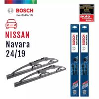 Bosch ใบปัดน้ำฝน Nissan Navara 2.5 dCi Diesel ปี 05 - 15 รุ่น Advantage ขนาด 24 นิ้ว และ 19 นิ้ว คุณภาพสูง ปัดสะอาด นิสสัน นาวาร่า 2.5 dCi Diesel