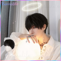 【Bassalife】Wig ผมสั้นผู้ชายเวอร์ชั่นเกาหลีผู้ชายหล่อผมสั้นตรงสมจริงธรรมชาติชายปุยทุกวันหมวกเต็ม