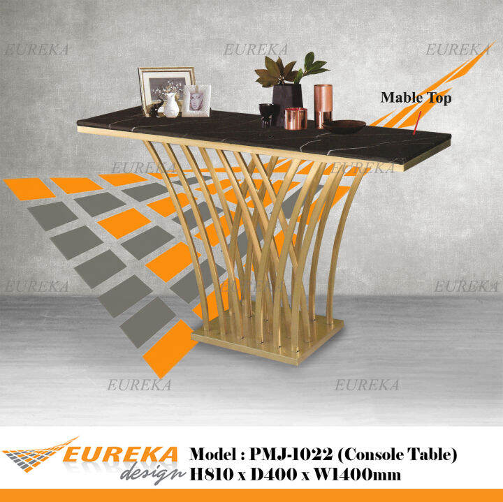 EUREKA Modern 4.5ft Marble Top Console Table (Delivery and Installation
