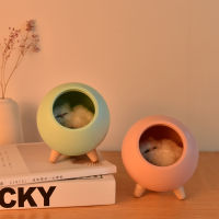 Cute Kitten House Touch Dimming Night Light for Kids Baby Bedroom Charging Lamp Creative Gift Cats Home Atmosphere Decoration