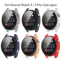 Tempered Glass Case for Huawei Watch 3 Pro Bumper Shell Matte PC All Around Protector cover Huawei Watch 3 Pro Screen Protector