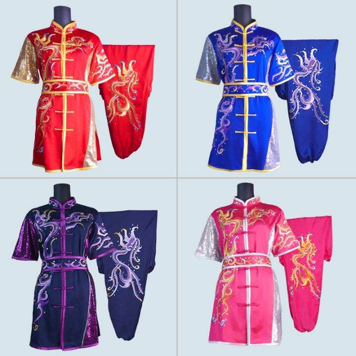 bodybuilding 2023 Kids Teenager Martial Arts Kungfu Matching Uniform Rayon Emboridery Chinese