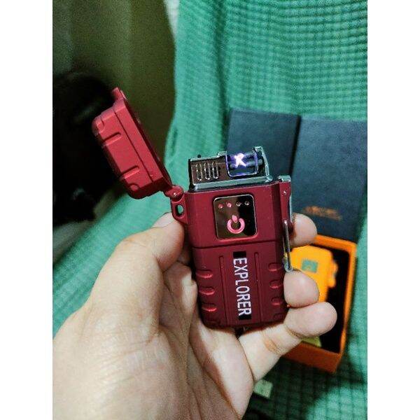 ]4tEXPLORER WATERPROOF CHARGEABLE ELECTRIC SHOCK LIGHTER WITH BOX AND CABLE CHARGER Lazada PH