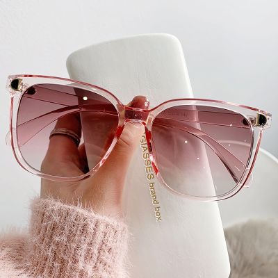 Oversized Square Sunglasses Women Fashion Big Frame Retro Sun Glasses Female Pink Gradient Vintage Shades Mirror Oculos De Sol