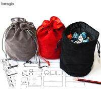 Drawstring Velvet Dice Bag Double-Layer for Packing Gift Dice Jewelry Coin Storage Trinkets Red Black Gray