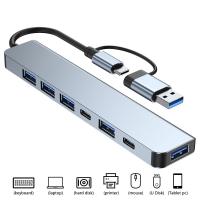 [HOT HAIXWLXKWW 589] 7 1 USB C HUB Type Splitter Multiport การชาร์จ3.0 Dock Station อะแดปเตอร์แท็บเล็ต Expander ความเร็วสูง