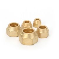 Brass Air Conditioner Nut Forged UNF Metric Female Thread 7/16 5/8 3/4 5/8 17/16 Flare Connecting Pipe Fitting Adapeter