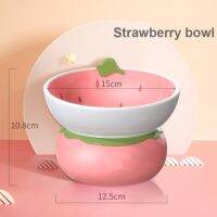 อาหารแมวและเครื่องป้อนน้ำอุปกรณ์ชามสำหรับแมวสัตว์เลี้ยงเซรามิกคุณภาพสูงชามสำหรับแมวทรงผลไม้น่ารักอุปกรณ์เสริมสำหรับแมวสัตว์เลี้ยง