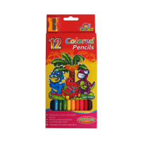 คิดอาร์ท สีไม้เหลี่ยม แท่งยาว 12สี ฟรีกบเหลา KidArt 12 Colored Pencils (CPL12AS-DI)