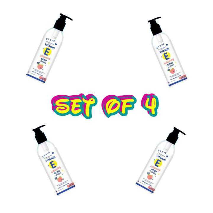 ( Set of 4 ) Vitamin E Whitening Body Lotion 230ml by PRECIOUS SKIN