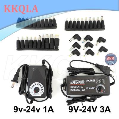 QKKQLA Adjustable 9V-24V 12V 24V 1A 3A 24W 72w Power Supply charger Adapter AC 220V with DC 8/10/34pin connector Universal plug