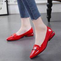 【QZY Department Store】2020 Elegant Red Pointed Toe Flat รองเท้าผู้หญิงสิทธิบัตรหนังแฟลตแฟชั่น Slip On สุภาพสตรี Lady Ballet Office