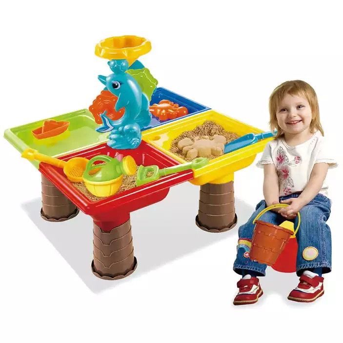 toykidsshop-โต๊ะเล่นทราย-ชุดโต๊ะเล่นทรายชุดใหญ่พร้อมอุปกรณ์-เก้าอี้-no-9829