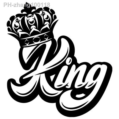 15 cm King With Crown Funny Vinyl Motorcycle Car Stickers Decal Anime Cute Car Accessories Decoration Pegatinas Para Coche Y52